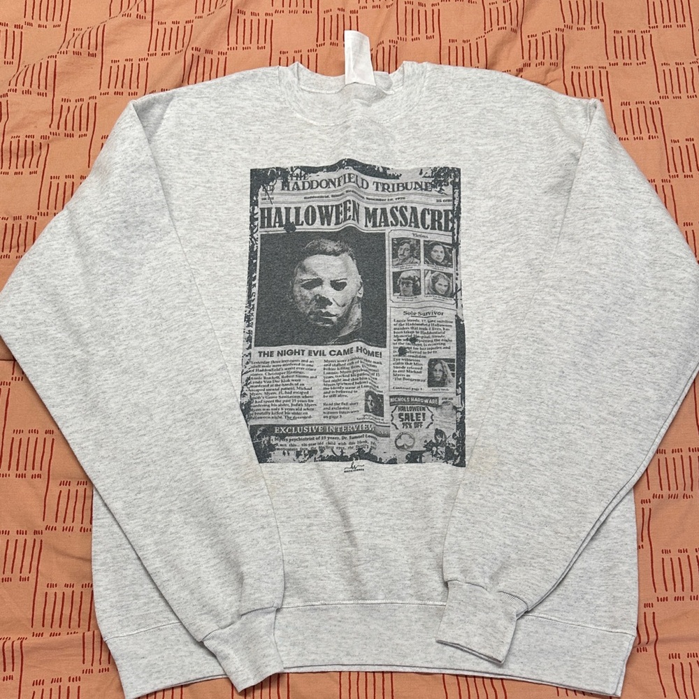 Gray Halloween Graphic Sweater